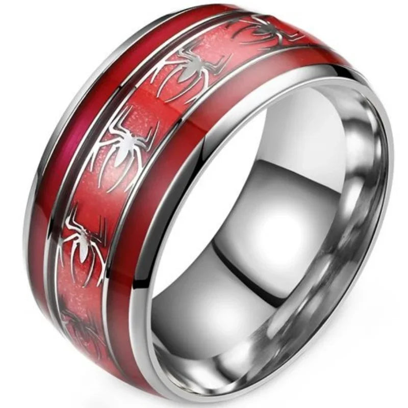 Spider Pattern Dome Edge,Comfortable Fit, Fashionable Daily ItemWedding Ring Red Personalized Couple Tungsten Carbide Ring