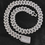 Iced Out Cuban Chain Necklace Stainless Steel 18MM