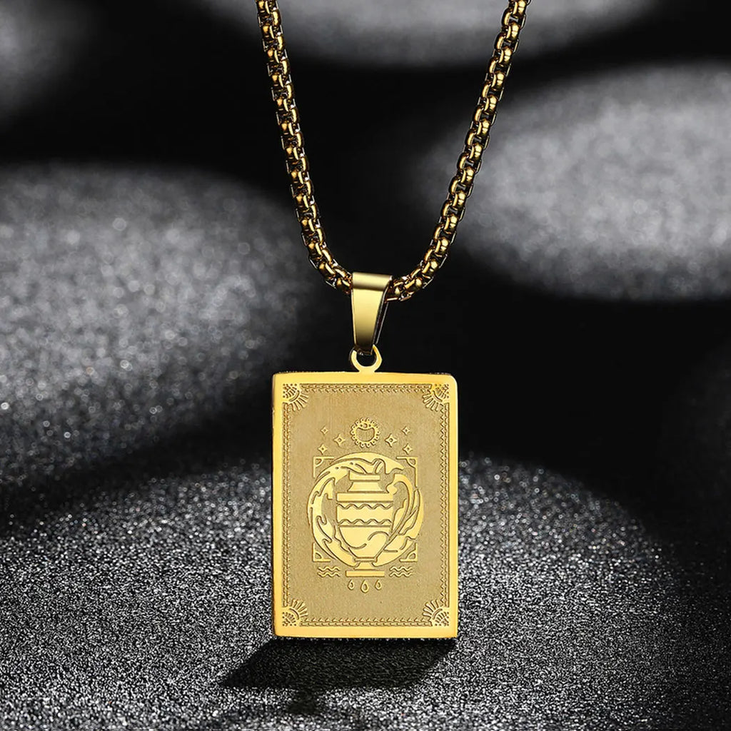 Zodiac Sign Capricorn Pendant Necklace for Women Men 12 Constellation Jewelry Choker Charm Chain Birthday Gift Female Collar