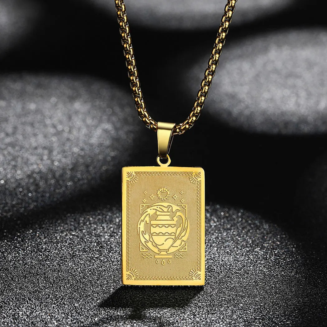 Zodiac Sign Capricorn Pendant Necklace for Women Men 12 Constellation Jewelry Choker Charm Chain Birthday Gift Female Collar