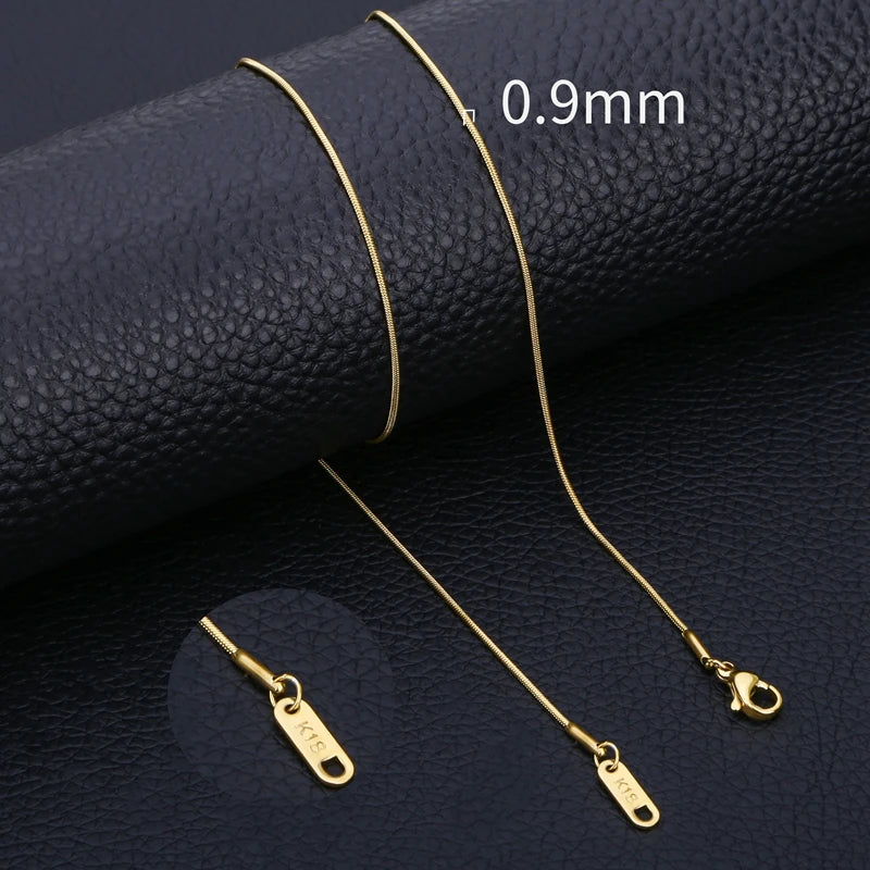HIYEE Stainless Steel Snake Chain Necklace Chains for DIY for Women Jewelry Making Findings Pendants Lobster Clasps