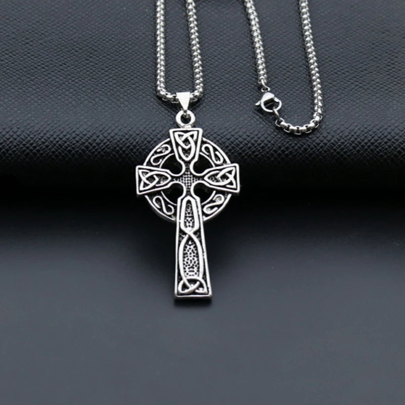 Celtic Cross Steel Pendant Nordic Versatile Retro