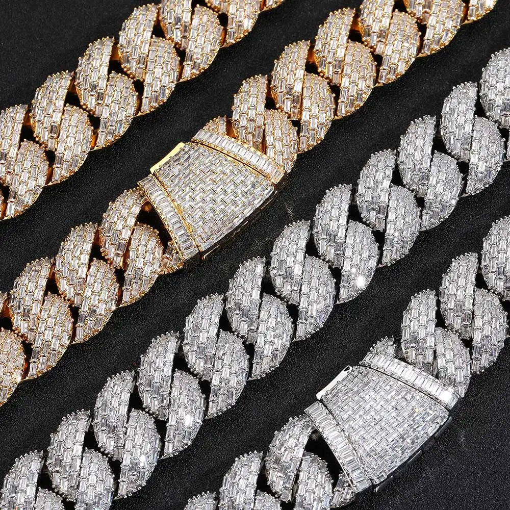 Iced Out Cuban Chain Necklace Stainless Steel 24MM