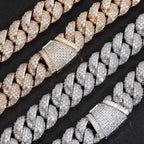 Iced Out Cuban Chain Necklace Stainless Steel 24MM