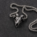 Vintage 316L Stainless Steel Goat Necklace Hanging Men Chain Street Hip Hop Style Gothic Skull Pendant Jewelry Accessories