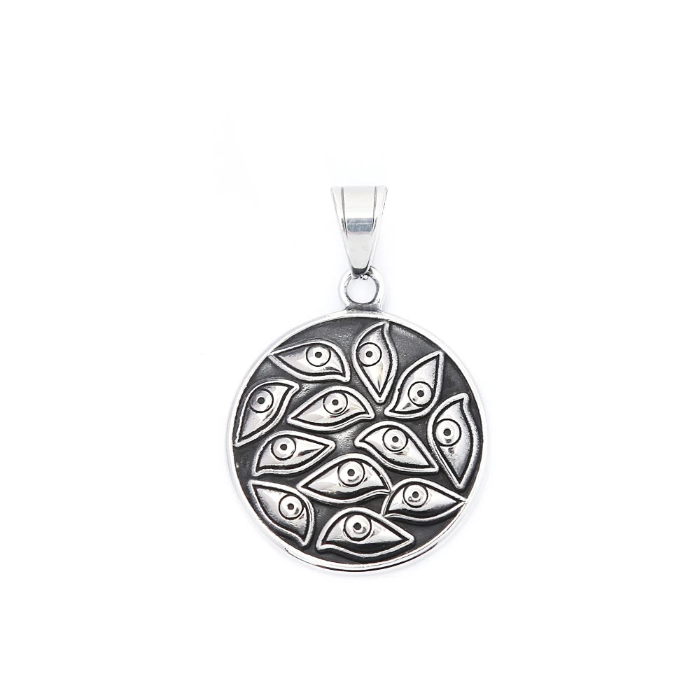 Gothic Demon Eyes Pendant — Stainless Steel