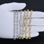 Star Tennis Chain Necklace Iced Out CZ
