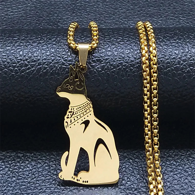 Egyptian Scarab Eye of Ra Horus Symbol Necklaces Stainless Steel Gold Color Ankh Key Of Life Necklace Jewelry collares