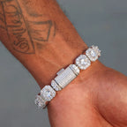 Valentine Day Cluster Tennis Bracelet Hip Hop Jewelry Sparkle 5A CZ Diamond 10/12mm Rock Sugar Tennis Bracelet Gift