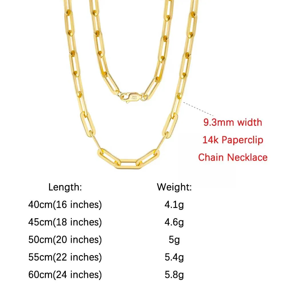 ORSA JEWELS Genuine 925 Sterling Silver Paperclip Chopin Rope Cuban Figaro Box Cable Chain Necklace Simple Basic Chain