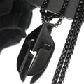 Vintage Ares Spartan Warrior Helmet Pendant Necklace for Women Men Stainless Steel Ancient Greek Spartan Mask Hip Hop