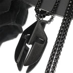 Vintage Ares Spartan Warrior Helmet Pendant Necklace for Women Men Stainless Steel Ancient Greek Spartan Mask Hip Hop