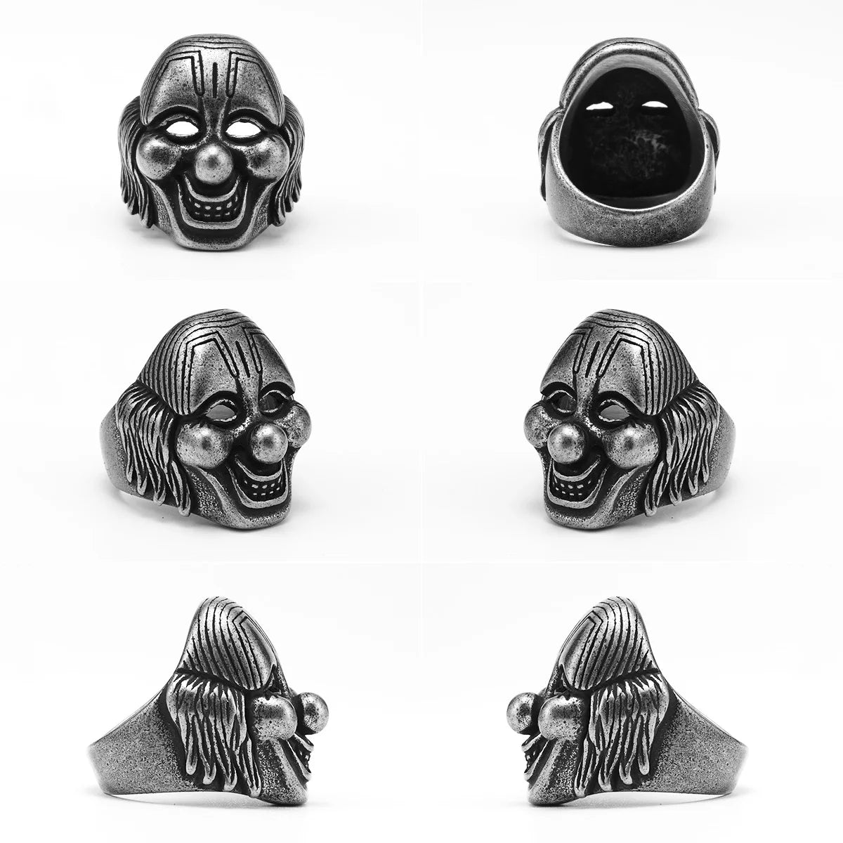 Clown Skull Ring Black — Stainless Steel