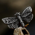 Beier Death Head Skull Butterfly Moth Pendant necklace For Man Stainless Steel Punk good detail Animal Jewelry BP8-599