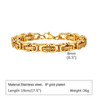 Byzantine Chunky Link Bracelet 8mm — Stainless Steel
