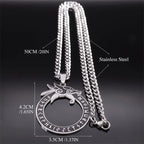 Dragon Viking Steel Pendant Nordic Rune Ouroboros