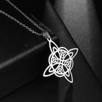Celtic Witch Knot Pendant Necklace — Steel