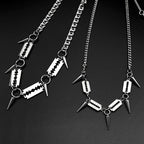 Punk Razor Spike Stainless Steel Pendant Necklace
