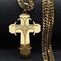Cross Steel Pendant Layered Collar Hombren6134