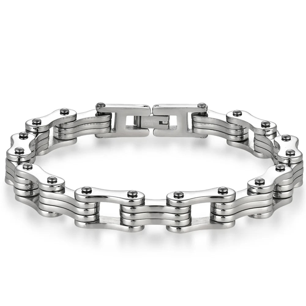 Punk Men's Biker Bracelet Motorcycle Style Chain 316l Stainless Steel Bracelets for Man Jewelry Accessory Birthday
