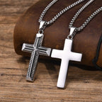 Cross Pendant Necklace — Stainless Steel