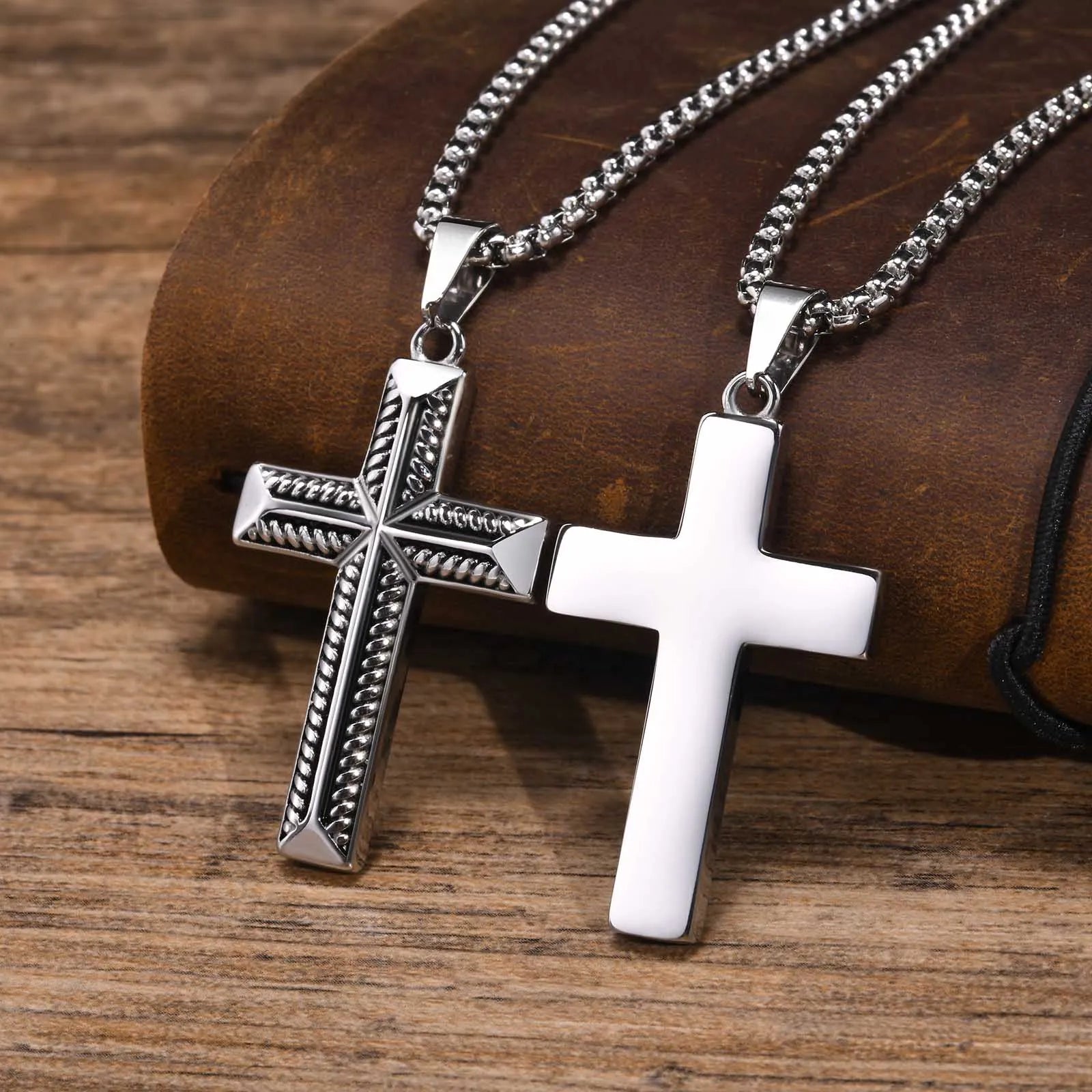 Cross Pendant Necklace — Stainless Steel