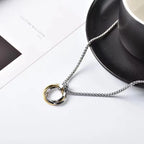 Necklace For Men Hip-hop Three-ring Titanium Steel Does Not Fade Simple Refined Minor Personality Brand Red Tide Pendant