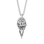 Raven Skull Pendant — Stainless Steel