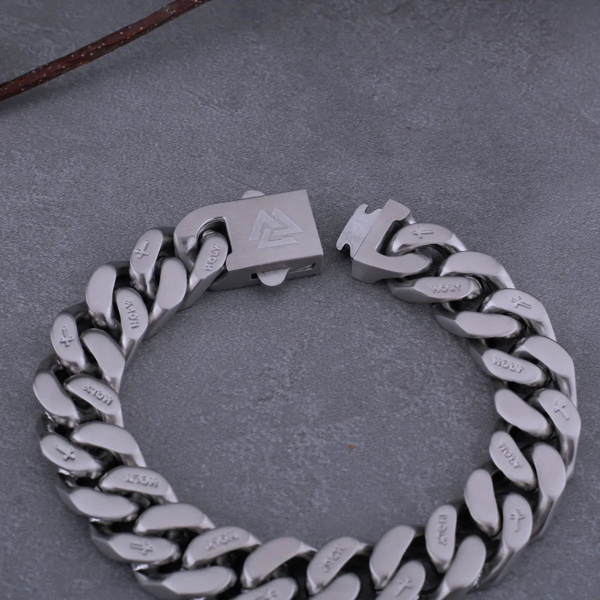 Original Cross Stainless Steel Cuban Bracelet Brushed Frosted Men and Women Couple Gift Faith Amulet