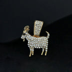 Fashion Gold Goat Pendant Necklace Hip Hop Tennis Chain Necklaces For Women Mens Gifts Motivation Jewelry