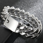 Steampunk Polished Casting Stainless Steel Bracelet for Man Hip Hop 20MM Wide Cuff Link Chain Wristband Birthday