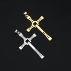 Cross Pendant Rope Chain Necklace Stainless Steel