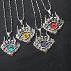 Stainless Steel Evil Eye Skull Pendant Necklace