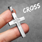 Cross Gemstone Pendant — Stainless Steel