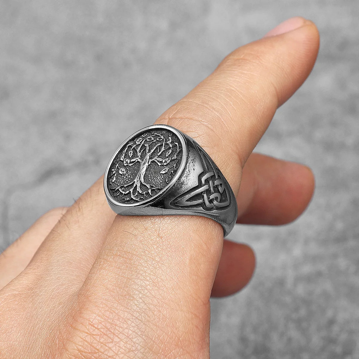 Celtic Knot Tree Ring — Stainless Steel