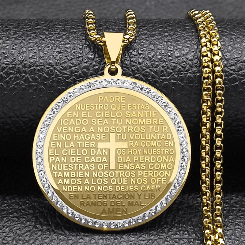 1pc Eye Pendant Necklace Stainless Steel Blue Enamel and Embellishment Suitable for Men and Women's General Couple
