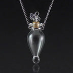 Openable Water Drop Heart Steel Chain Perfume Vial Necklace Wishing Bottle Pendant Essential Oil Diffuser Memorial Jewelry Gifts