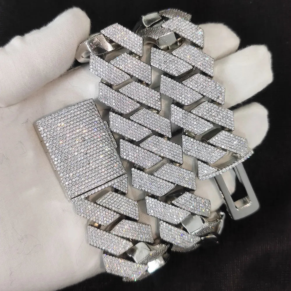 Iced Out Cuban Chain Necklace Stainless Steel 25MM
