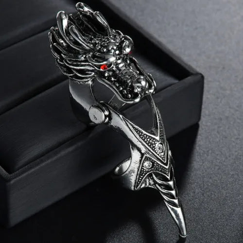 Gothic Punk Dragon Eagle Skull Joint Knuckle Full Finger Claw Ring Unisex Cool Heavy Rock Party Club Charm Knuckle