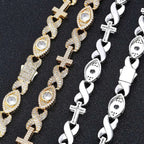 Cross Chain Necklace Iced Out Eye CZ Diamond