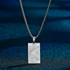 Strength Lion Tarot Pendant — Stainless Steel