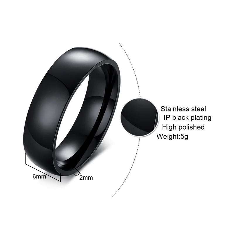 Basic Rings for Men,2/4/6/8/10mm Width Plain Dome High Polished Stainless Steel Wedding Band Promise Ring,Comfort Fit US Size