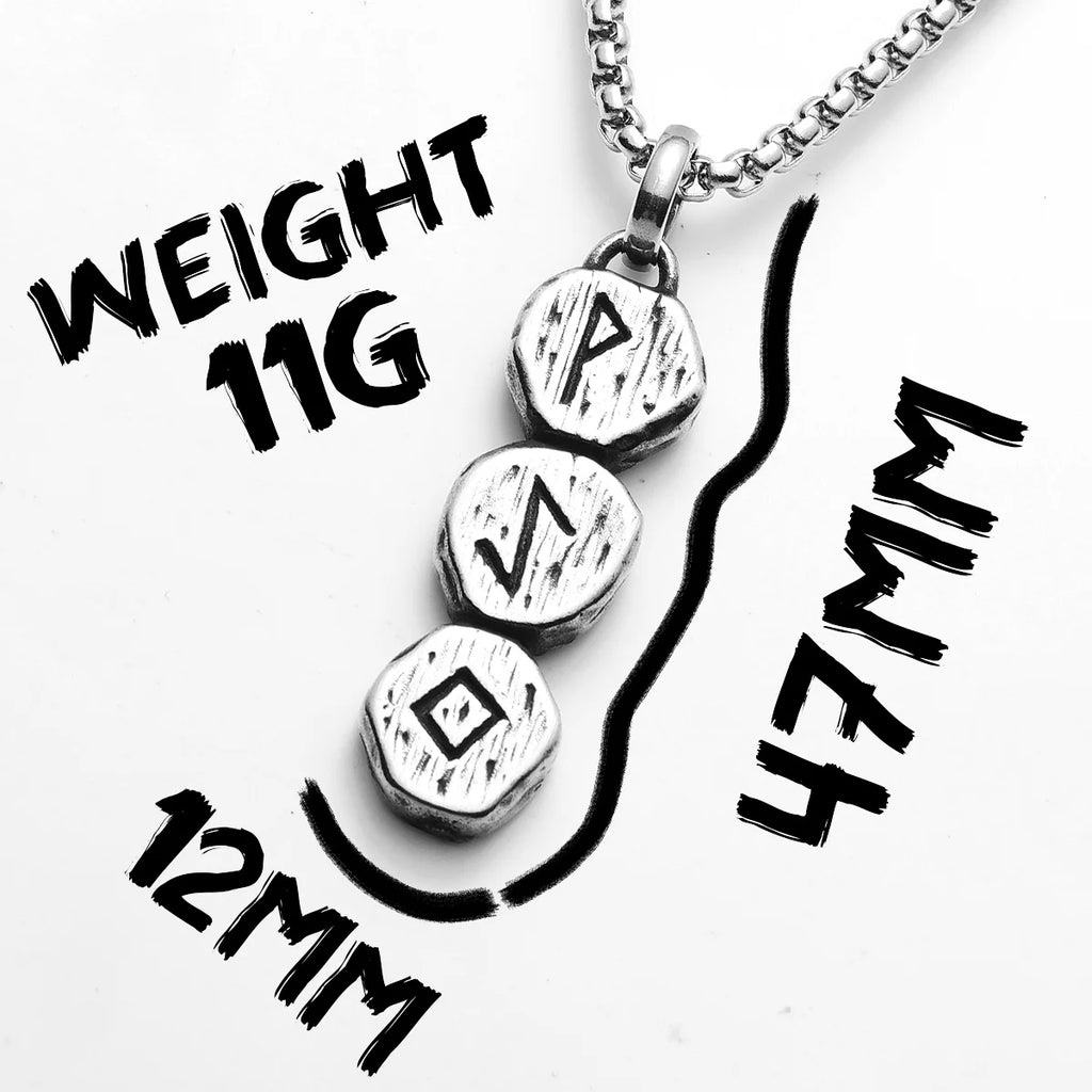 Viking Rune Pendant Necklace — Stainless Steel