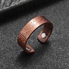 Flower Shape Magnetic Ring Copper Adjustable Open Cuff Ring Men and Women Magnet Healthy Energy Ring for Arthritis Pain Relief