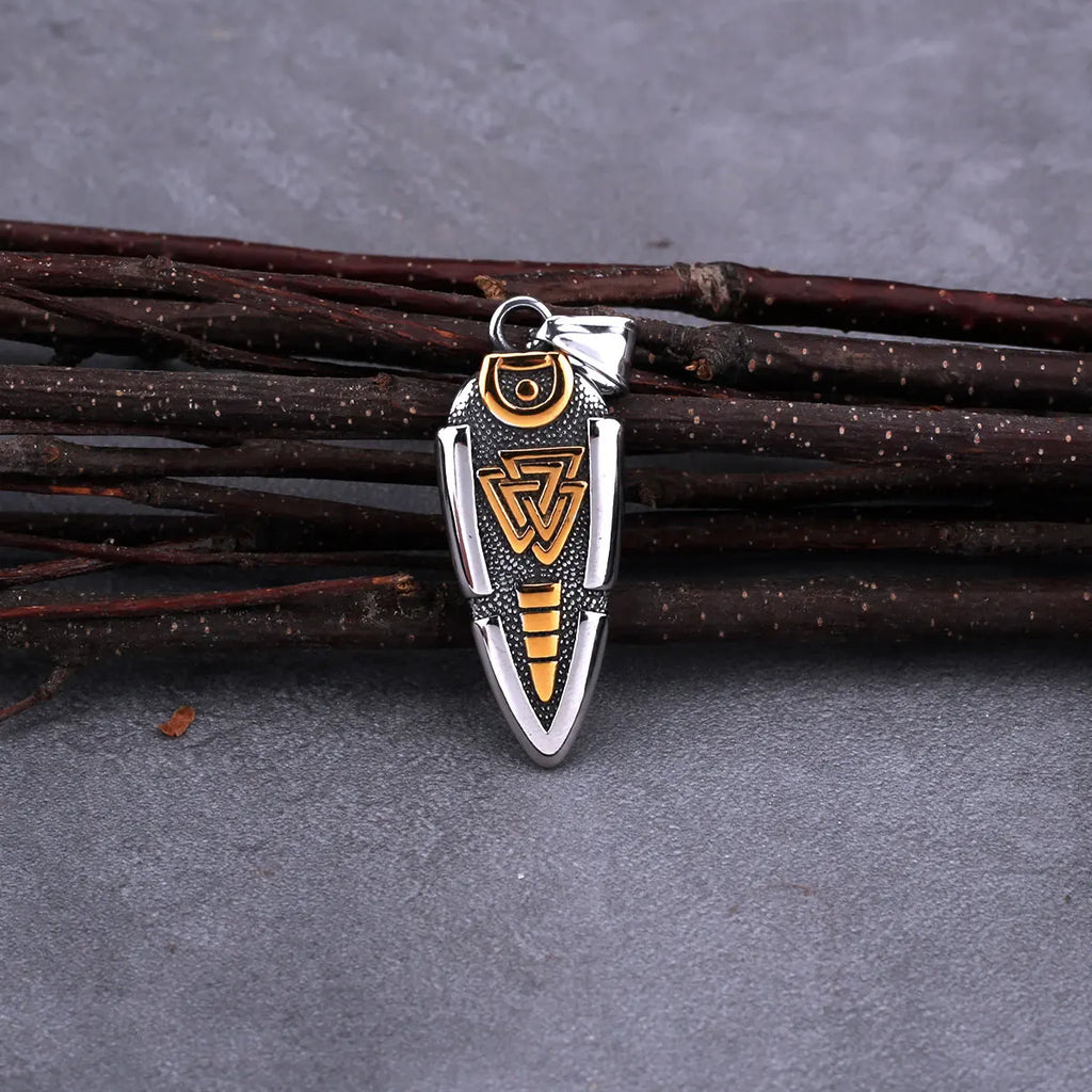 Gungnir Spear Valknut Norse Pendant Necklace — Stainless Steel