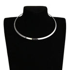 Punk Metal Torques for Women Gothic Golden Silver Color Smooth Chain Collar Fashion Choker Necklace Retro Personality