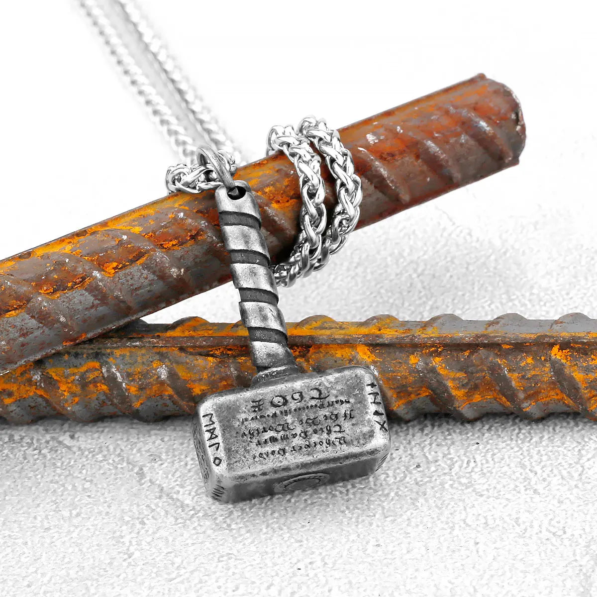 Vintage Viking Battle Thor Hammer Necklace Stainless Steel Men's Hiphop Rock Punk Pendant Necklace Nordic Jewelry Gift