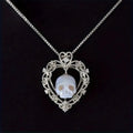 Boho Unisex Copper Skull Pendant Necklace with Faux Pearl Heart and Zirconia Accents, Everyday Wear Vacation Party