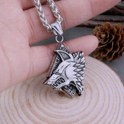 Valknut Vintage Wolf Stainless Steel Necklace
