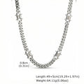 Punk Hiphop Thorns Cuban Chain Necklace for Men Stainless Steel Gothic Choker Necklace Non Fading Waterproof Jewelry
